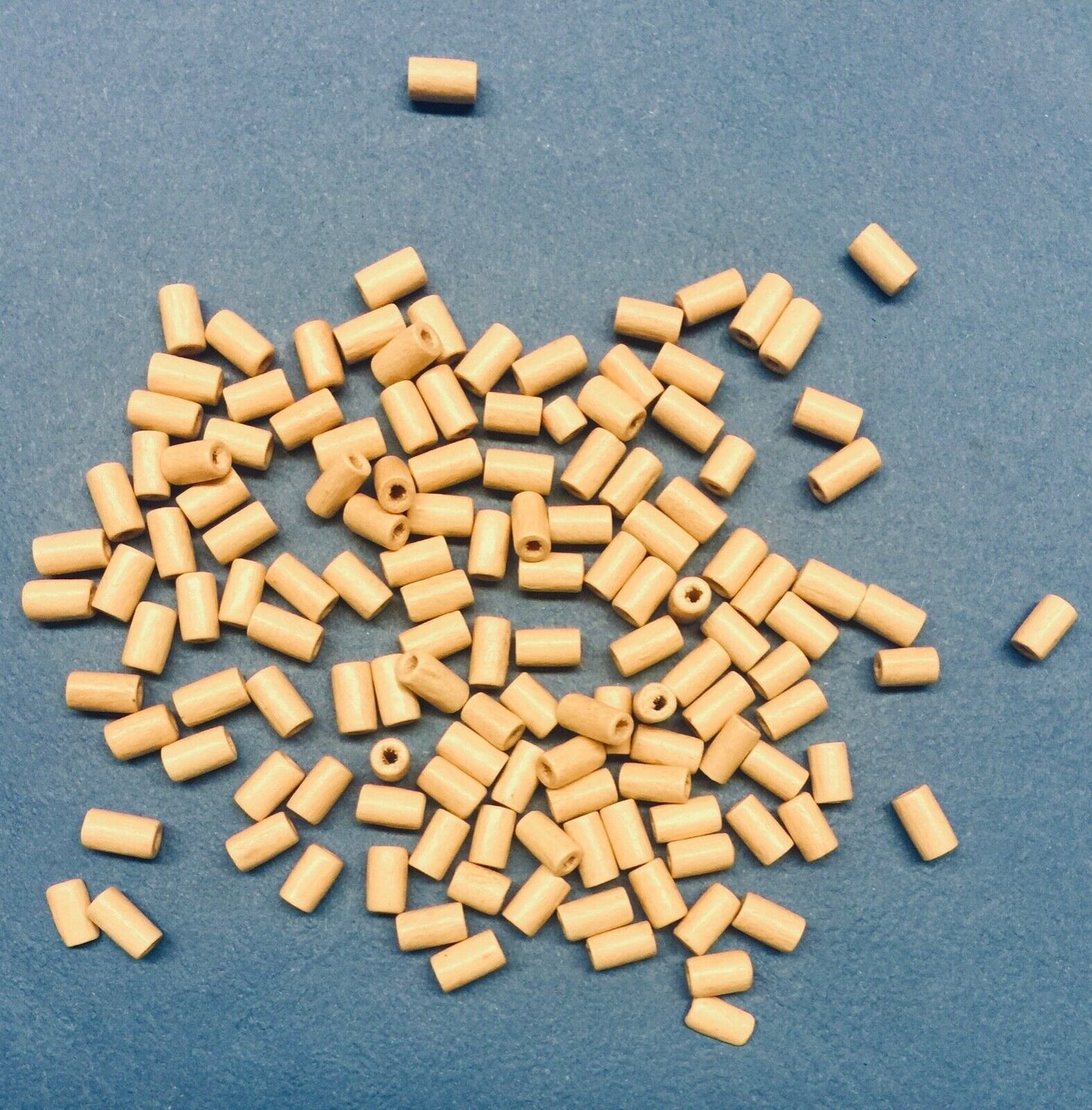 250x Natural Wood 6mmx4mm Tiny Wooden Tube Beads