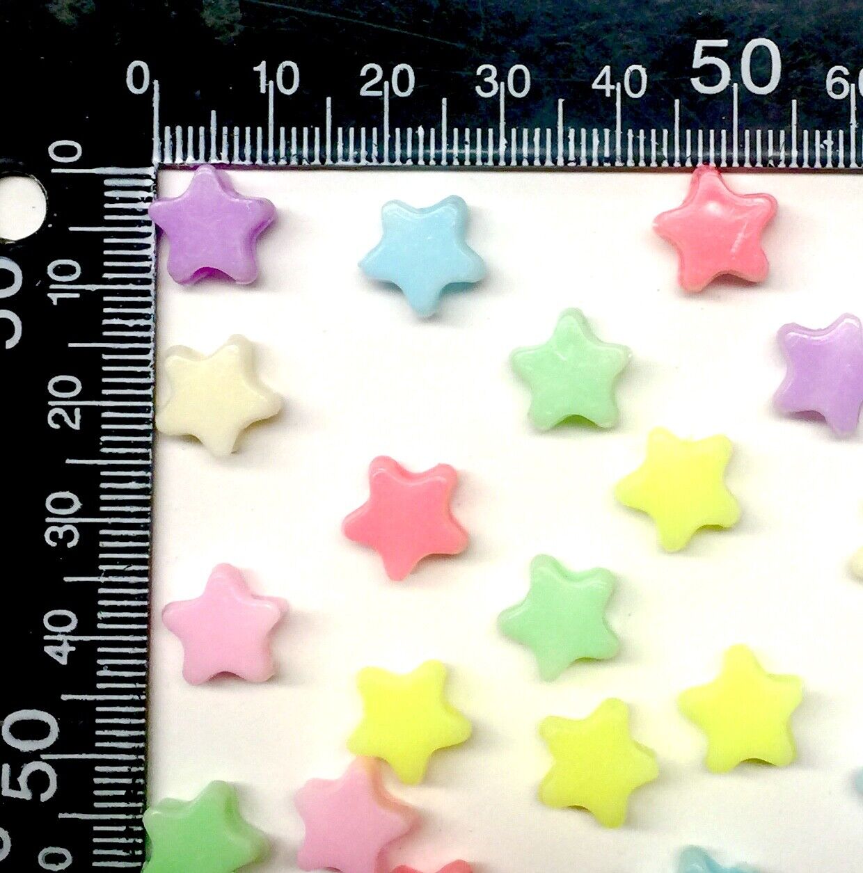 150 pcs Large Hole Pastel Colour Star Pony Beads