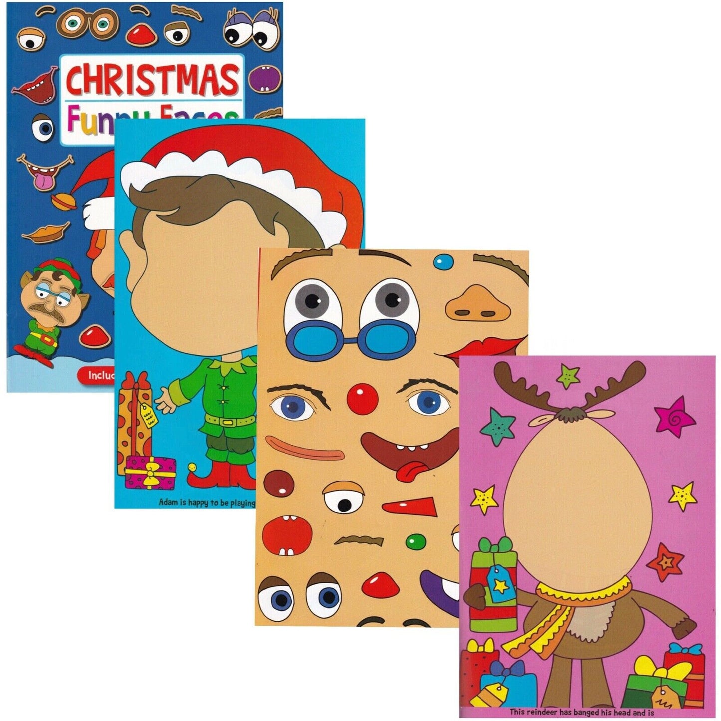 Christmas Funny Faces Sticker Book with Over 50 Stickers