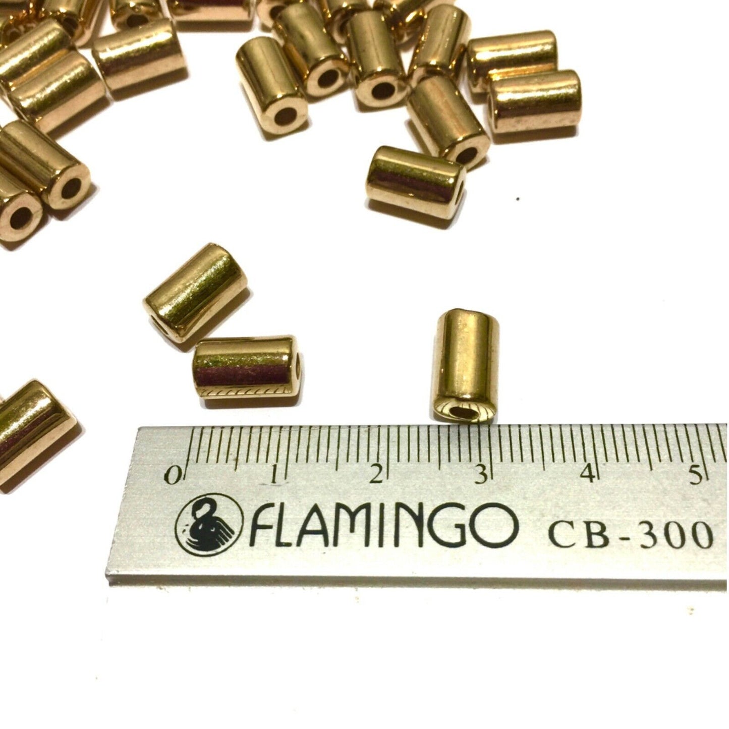 100x Golden 11mmx5mm Acrylic Tube Beads