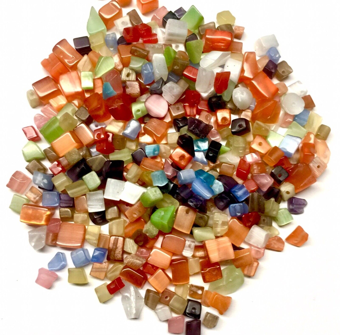 150 pcs Cats Eye Mix Colour Mix Sizes Nuggets Chips Glass Beads Jewellery Craft