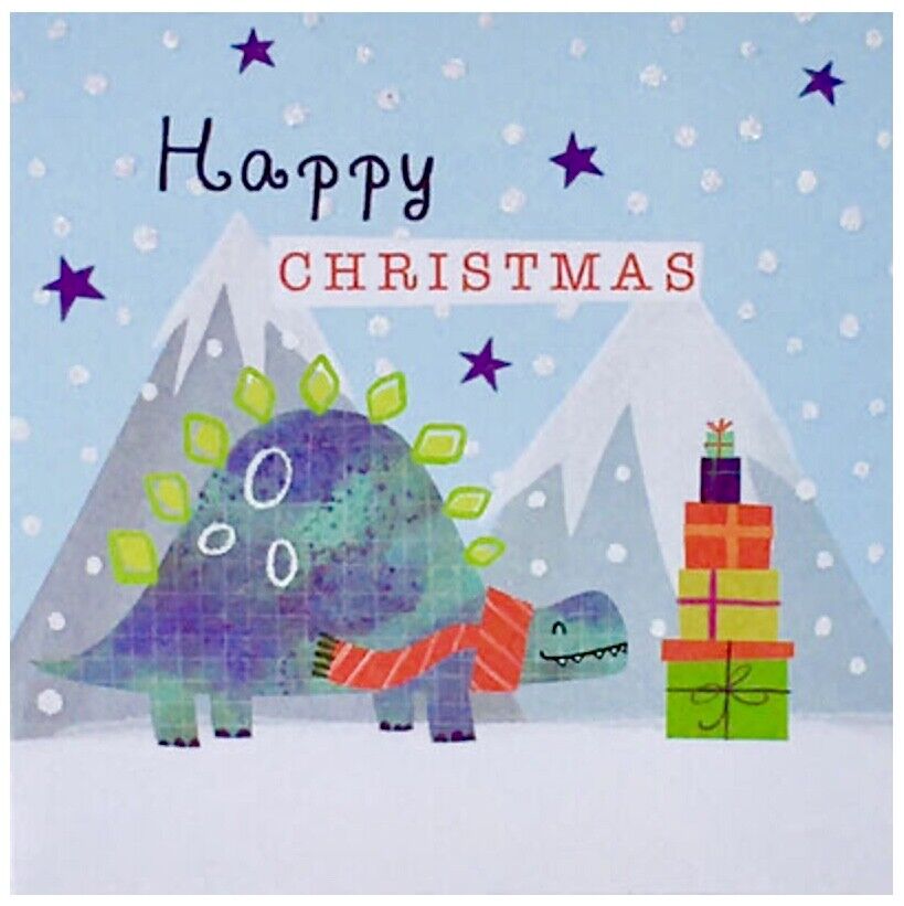 Pack of 12 Sparkly Glitter Christmas Note Cards with Envelope 9.5cm x 9.5cm
