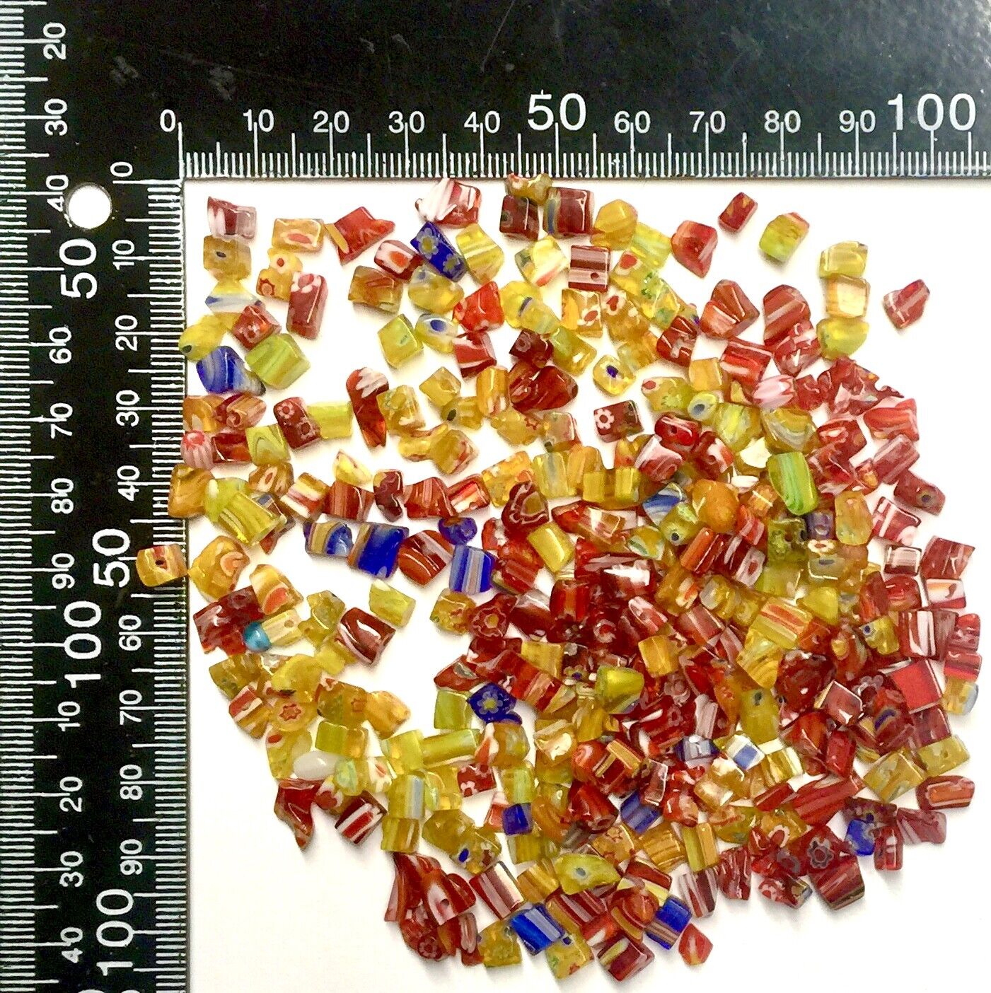 150grams Multi Colour Mix Shapes 4mm-25mm Millefiori Lampwork Foil Glass Beads