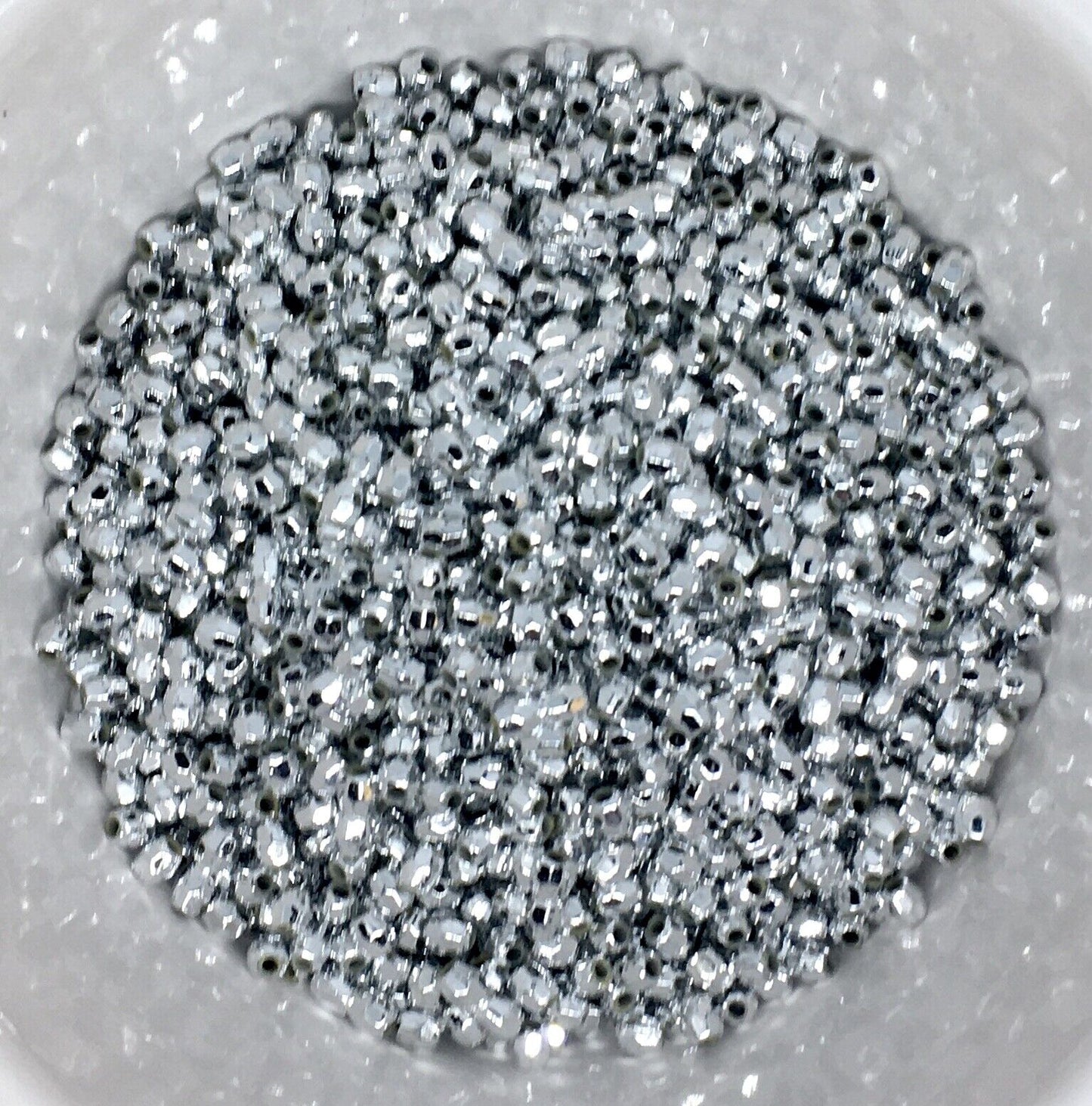 300x Silver Colour Faceted Hexagon 5mmx4mm Acrylic Spacer Beads