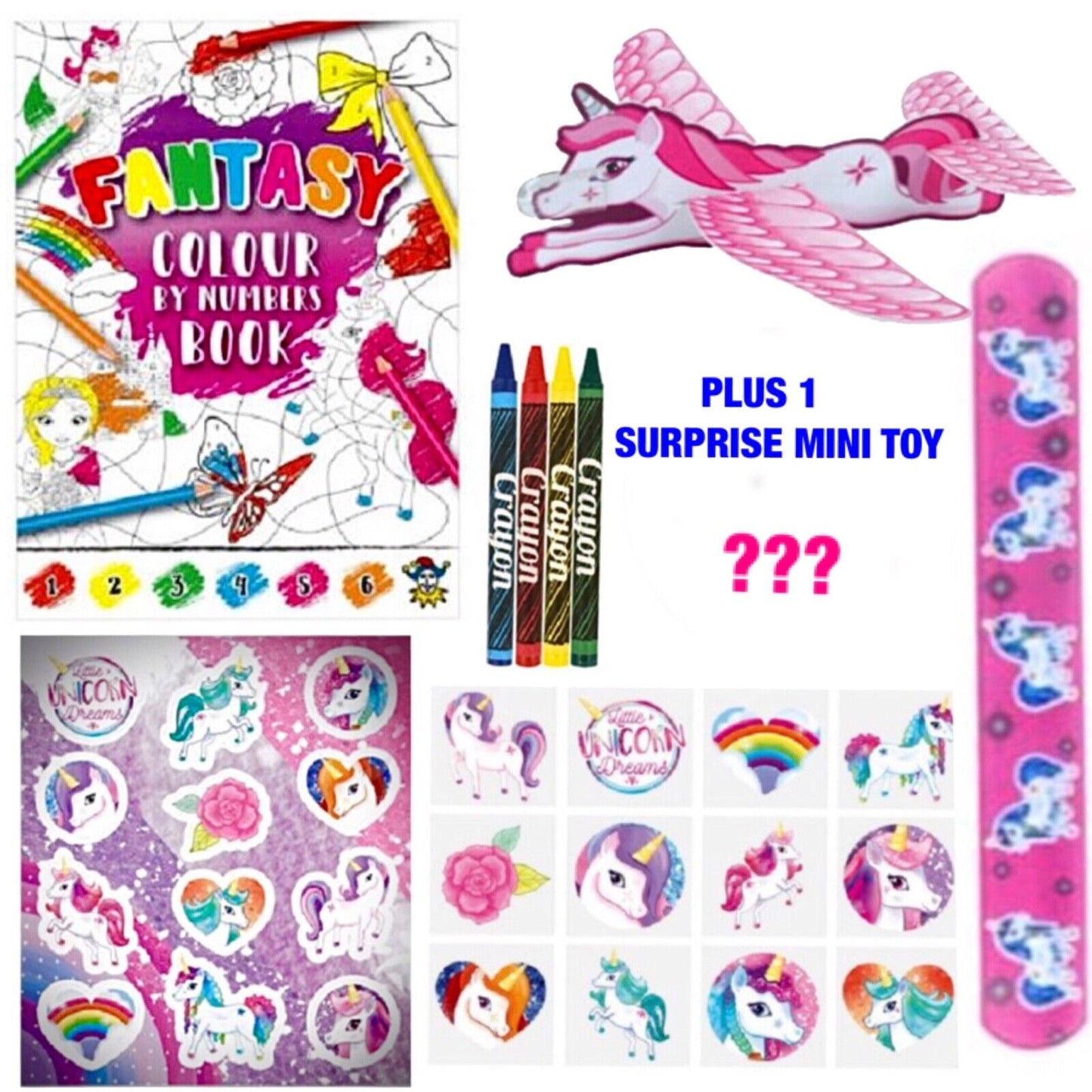 20x Pcs Set of Unicorn Fantasy Theme Stocking Party Fillers Toys & Activities