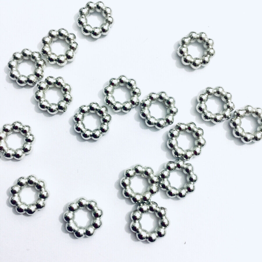 150x Silver 12mmx3mm Ring Beads