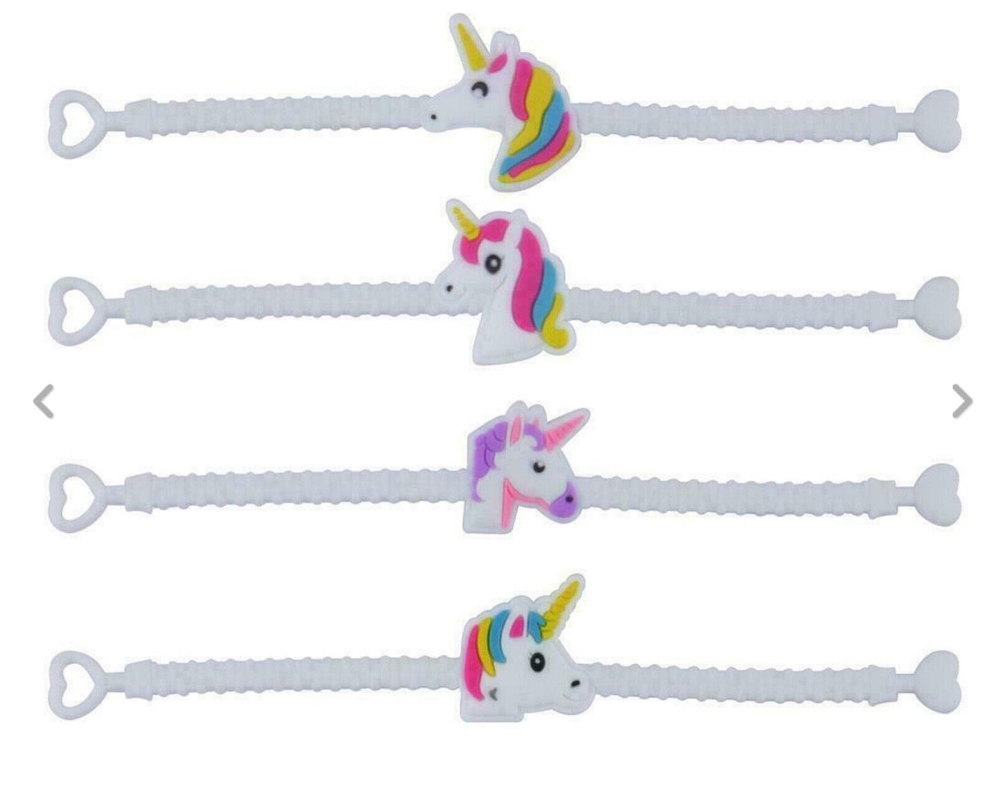 5x Unicorn White PVC Bracelet