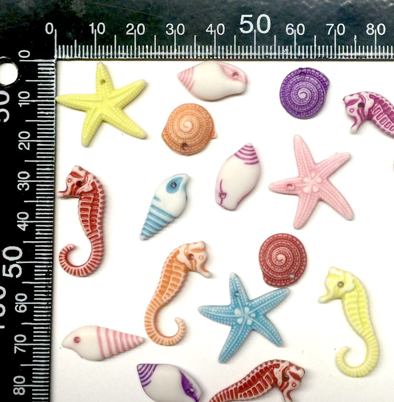50 pcs Ocean Creature Theme Charm Acrylic Beads