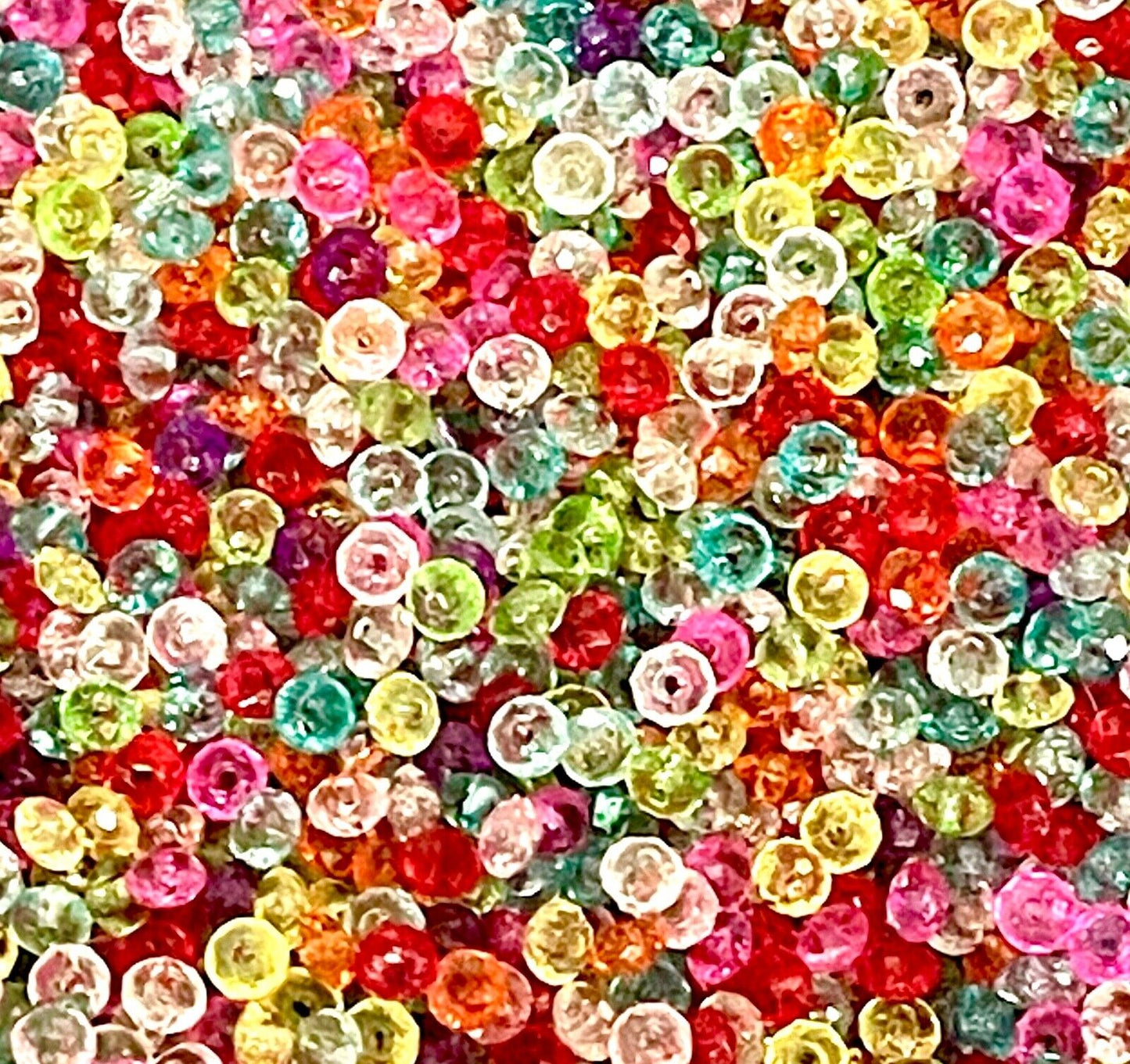 200 pcs Faceted Multicolour Transparent Abacus Style 8mm x 6mm Acrylic Beads