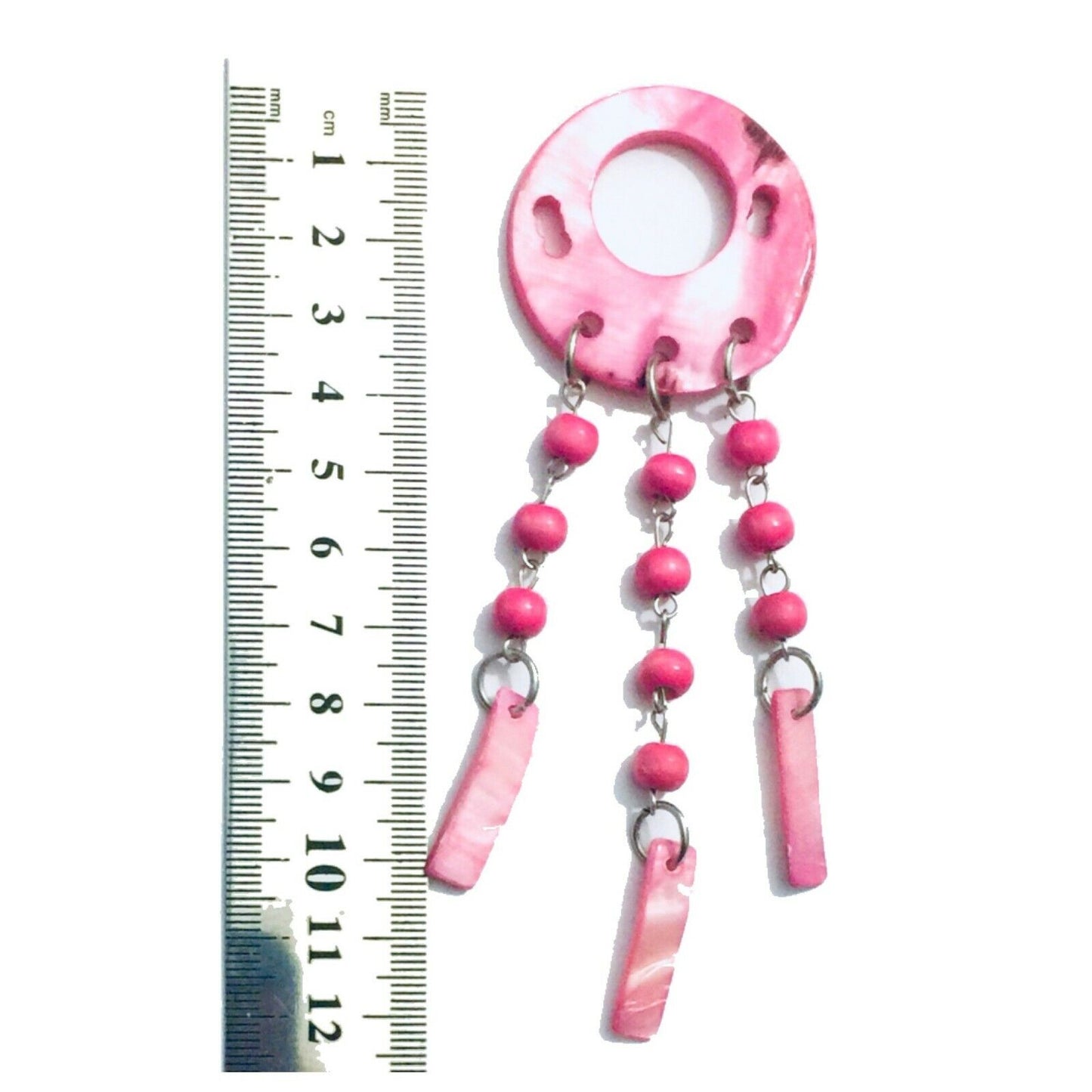 Pink Mother of Pearl Bead 4cm x 8cm Pendant