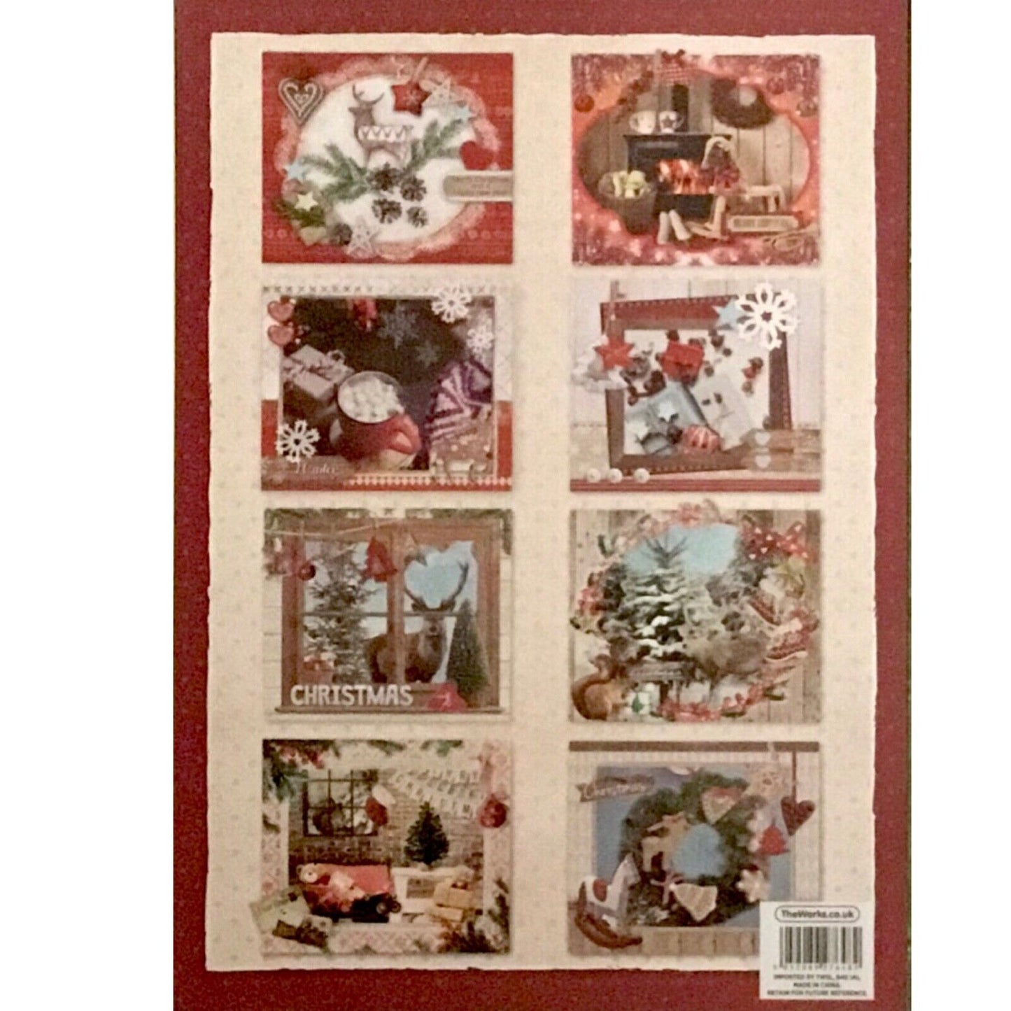 1x Pad (12 pages) A4 Merry and Bright 180gsm Christmas Die Cut Paper Pad