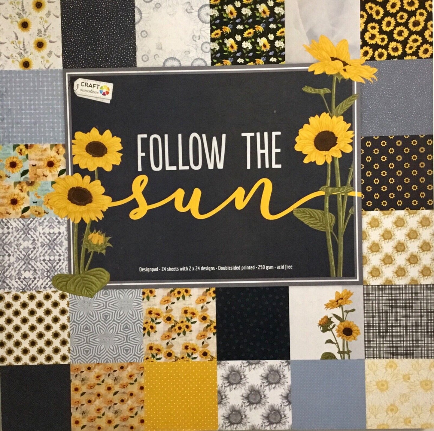 1x Follow the Sun 24 Sheet Design Pad Paper Craft- 30cm x 30cm