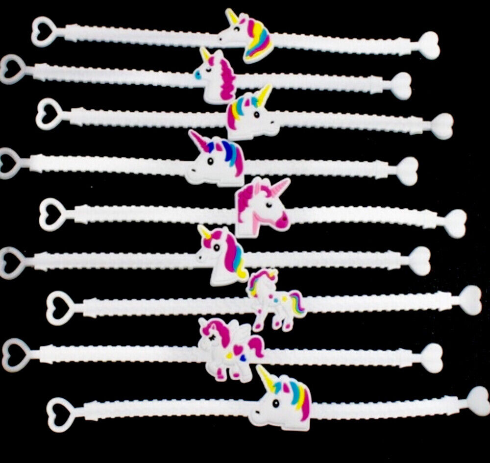 5x Unicorn White PVC Bracelet