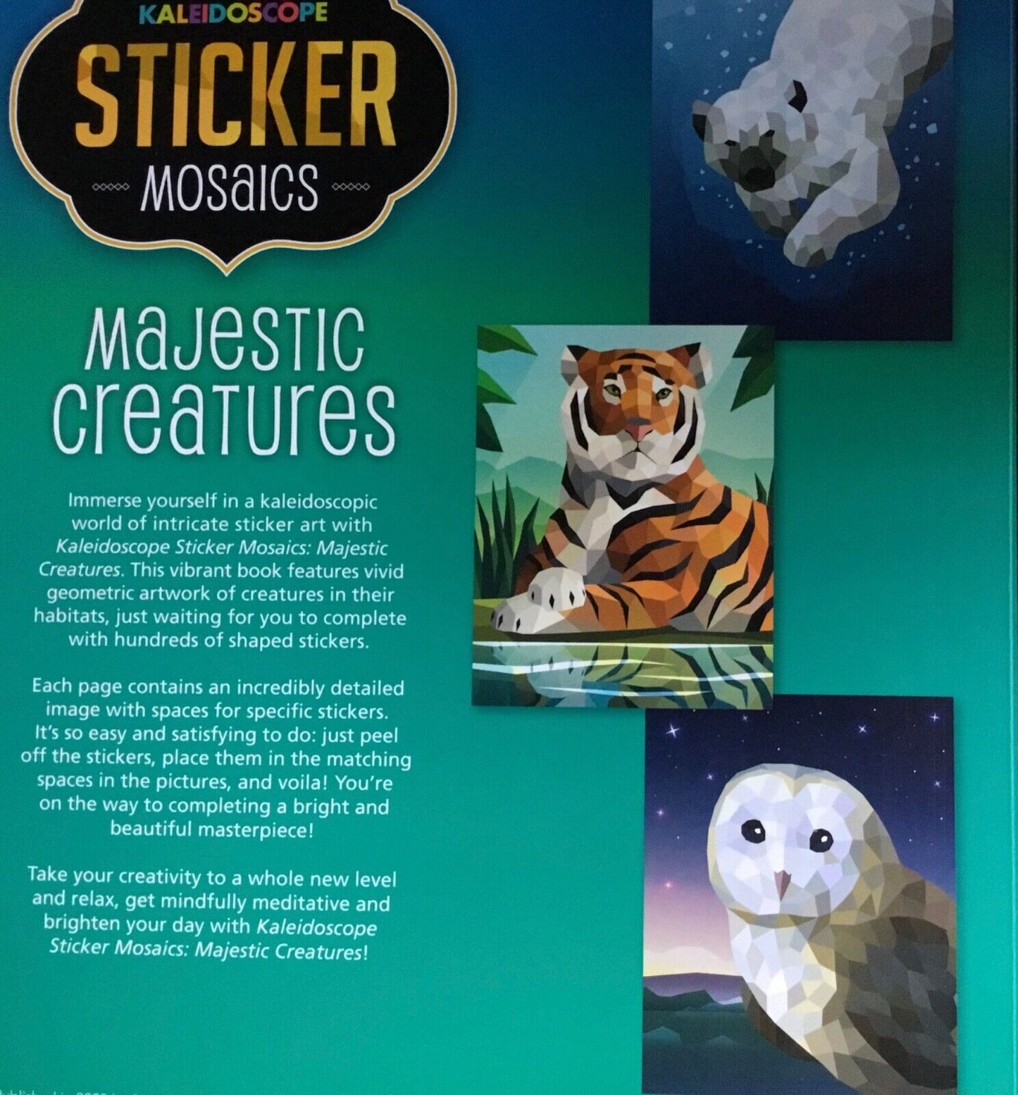 Hinkler Kaleidoscope Sticker Mosaic Painting Majestic Creatures