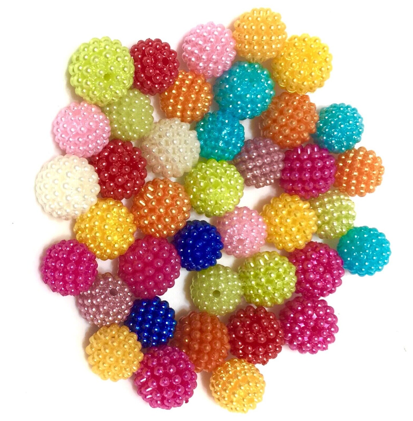 40x Mix Colour Mix Sizes Faux Pearl Cluster Design Beads