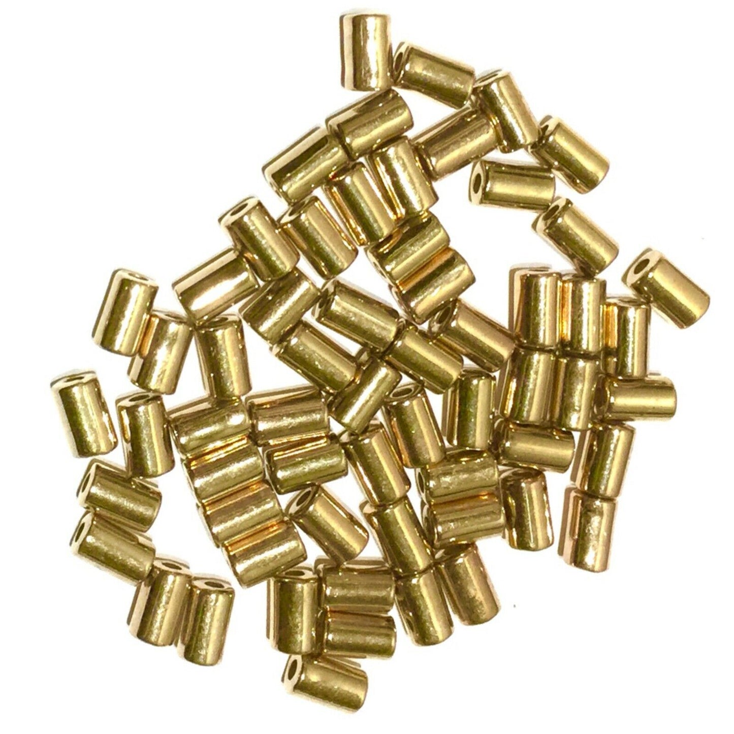 100x Golden 11mmx5mm Acrylic Tube Beads