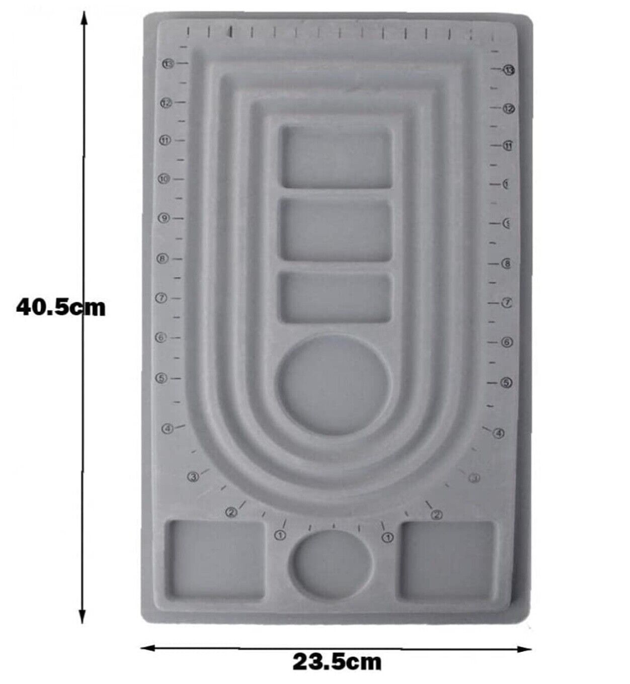 1x Flocked Bead Board 23.5x40.5cm for Long Necklace String Beading Design Tool