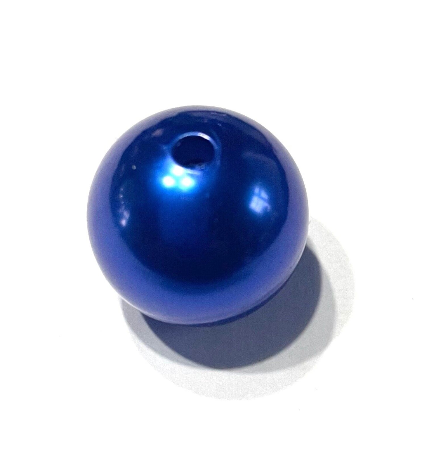 8x Dark Blue 20mm Large Faux Pearl Beads