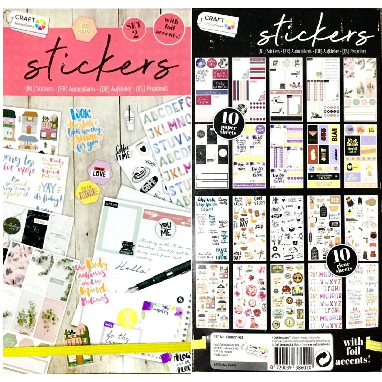 20 pages Craft Sensation Be Happy Die Cut Sticker Pad