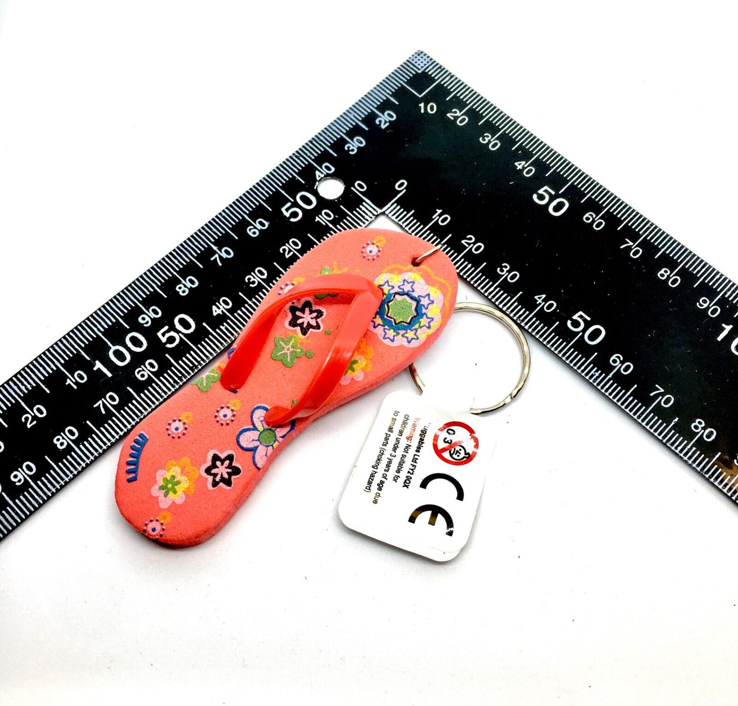 1x Beach Slipper Design Fancy Keyring