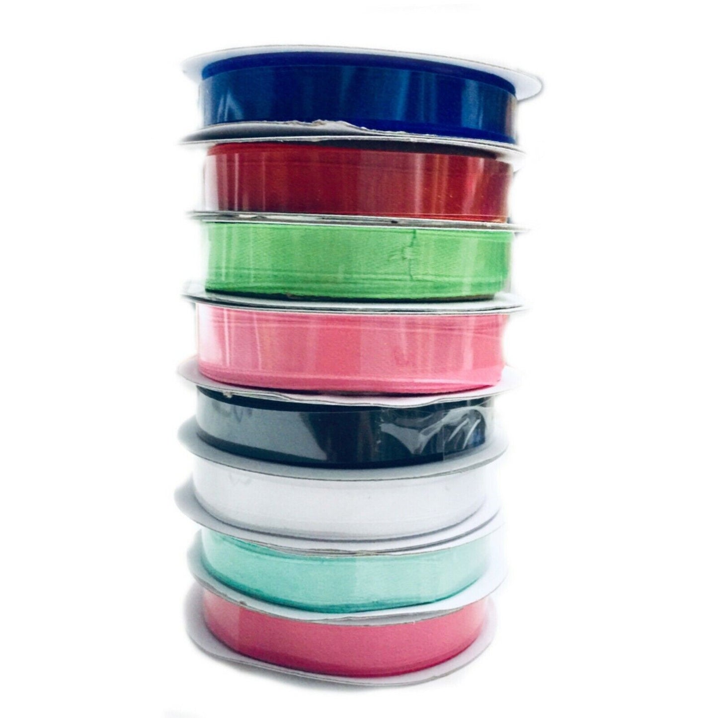 1x Roll Multi Colour 4yds 15mm Satin Craft Ribbon