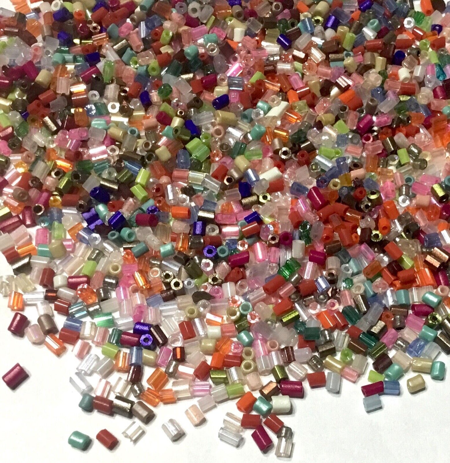 3000+ Multicolour 2mm-3mm Tiny Mini Tube Tubular Glass Seed Beads