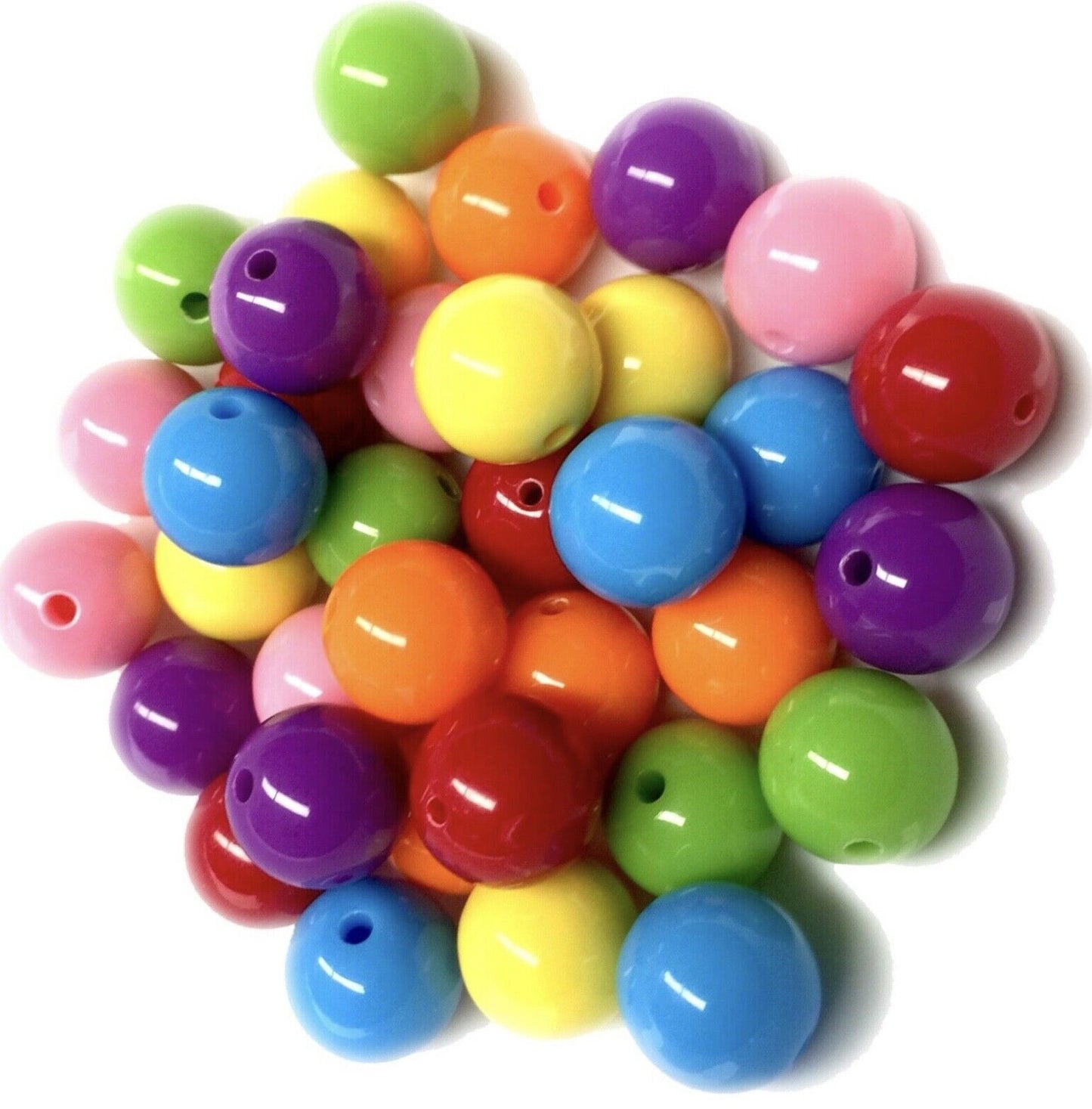 25pcs Chunky Gumball Multicoloured 12mm High Quality Acrylic Beads