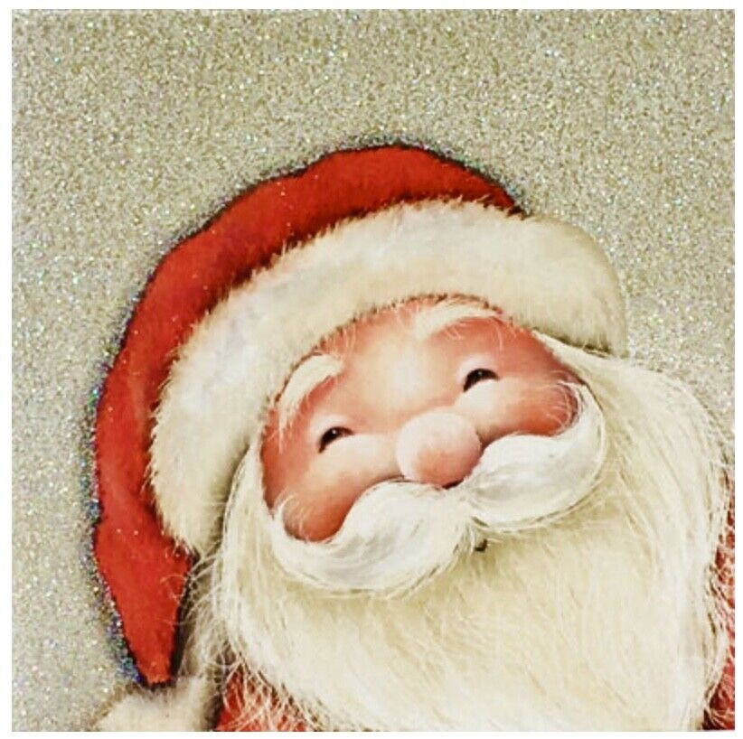 Pack of 12 Sparkly Glitter Christmas Note Cards with Envelope 9.5cm x 9.5cm