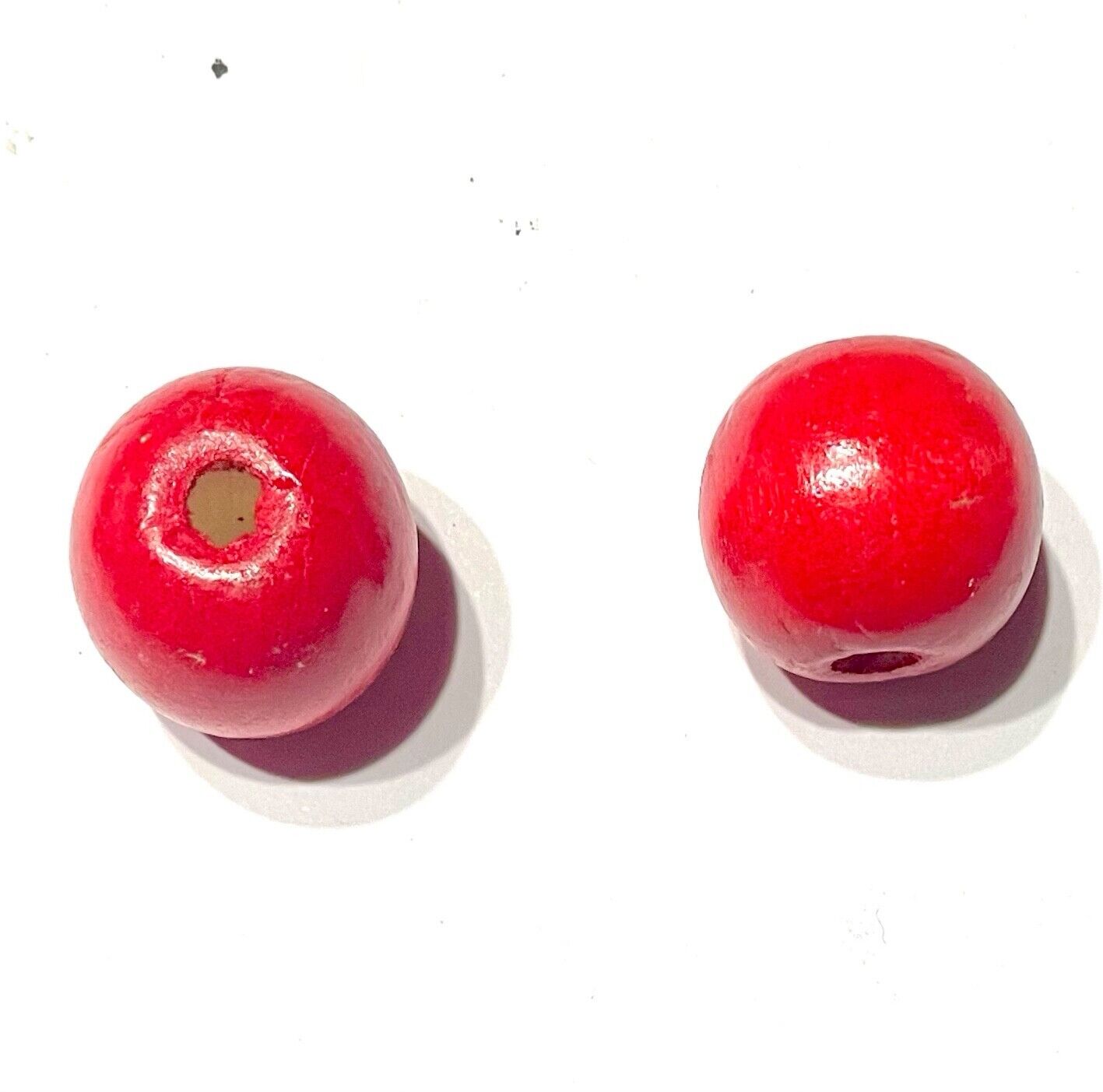 20x Christmas Red 20mm Big Chunky Wooden Beads