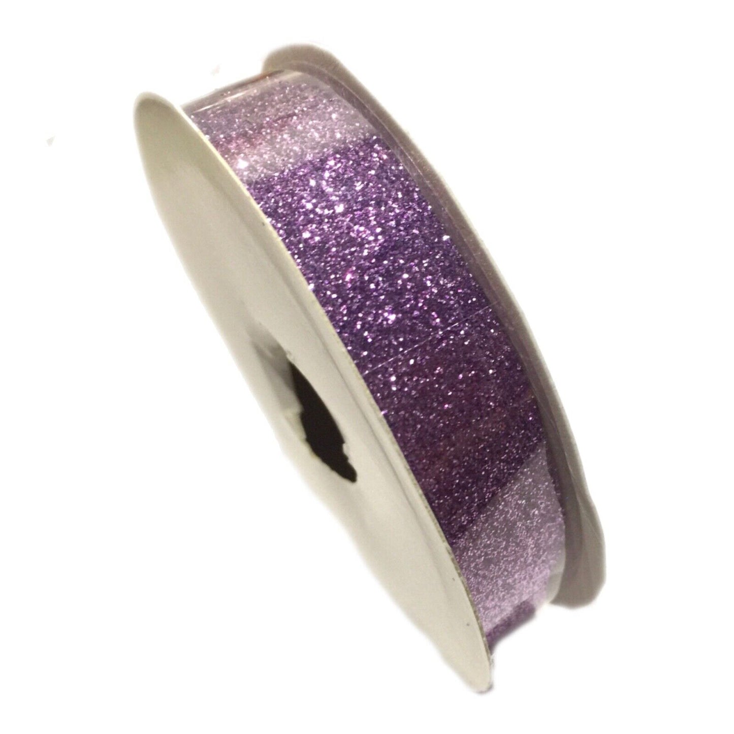 2x 10mm Glitter Craft Ribbon 3yds per roll - Pick Your Colour