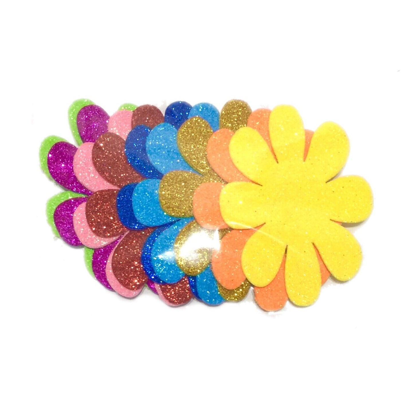 12x Multicolour Foam or Felt Shapes - Unicorn, Butterfly, Heart or Flowers