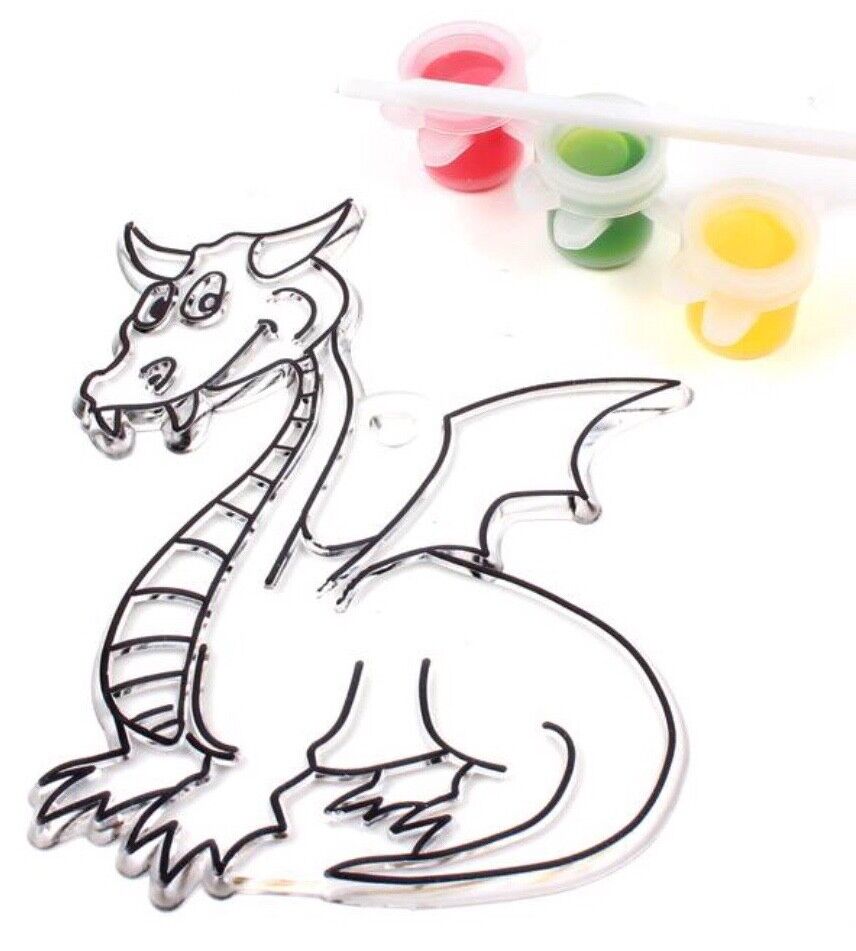 1x Cute Animals or Mythical Creatures Paint Your Own Suncatcher DIY Kit