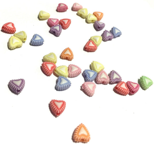 100x Heart Shape and Heart Design Acrylic Spacer Beads - Pick Your Style