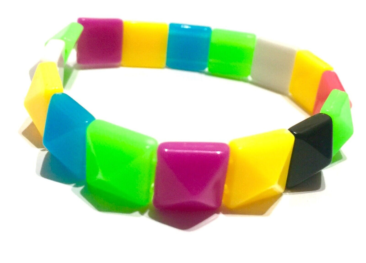 100x Pyramid 10x10mm 2 Hole Flat Back Acrylic Beads for Crafting -Pick Ur Colour