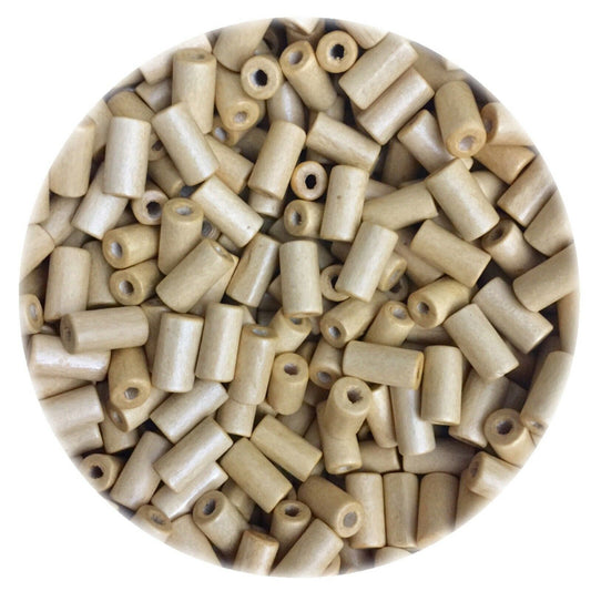 100x Wooden Tube Beads - Choose Your Colour