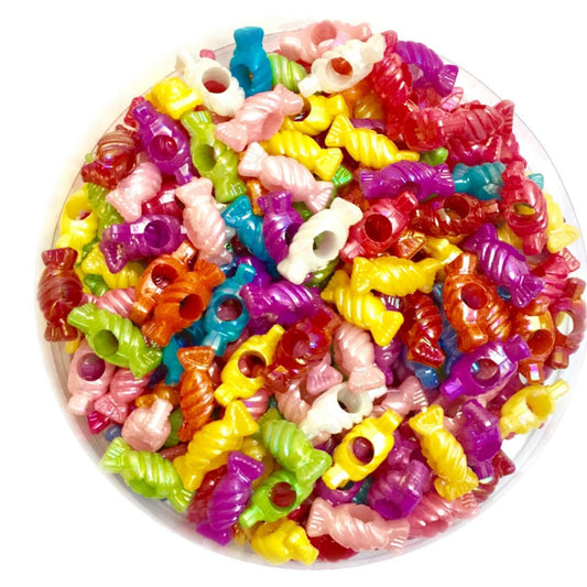 100x Mix Coloured Mix Style Large Hole Fancy Beads - Choose your Style