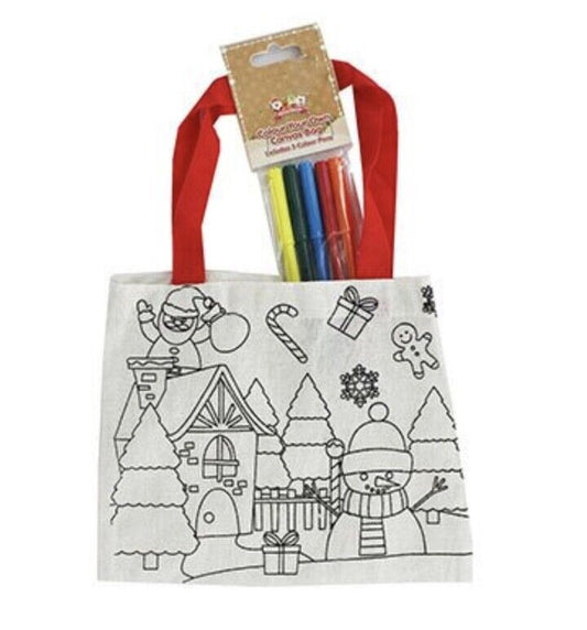 1x Colour Your Own Everyday Bag - Choose Unicorn, Dinosaur, Santa, Easter Bunny