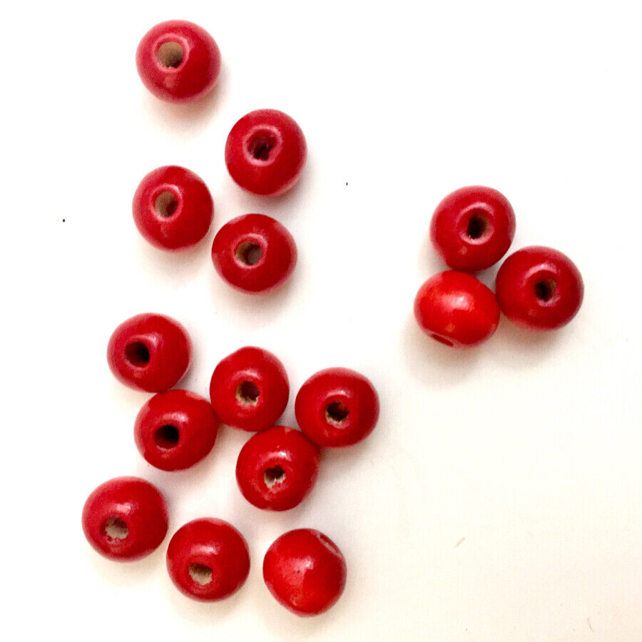 100x Round Wooden 8mm-10mm Beads - Choose Your Colour and Size