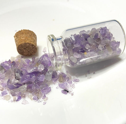 1x Wishing Bottle with Natural Stone Gemstone Chakra Crystal Chips Nuggets