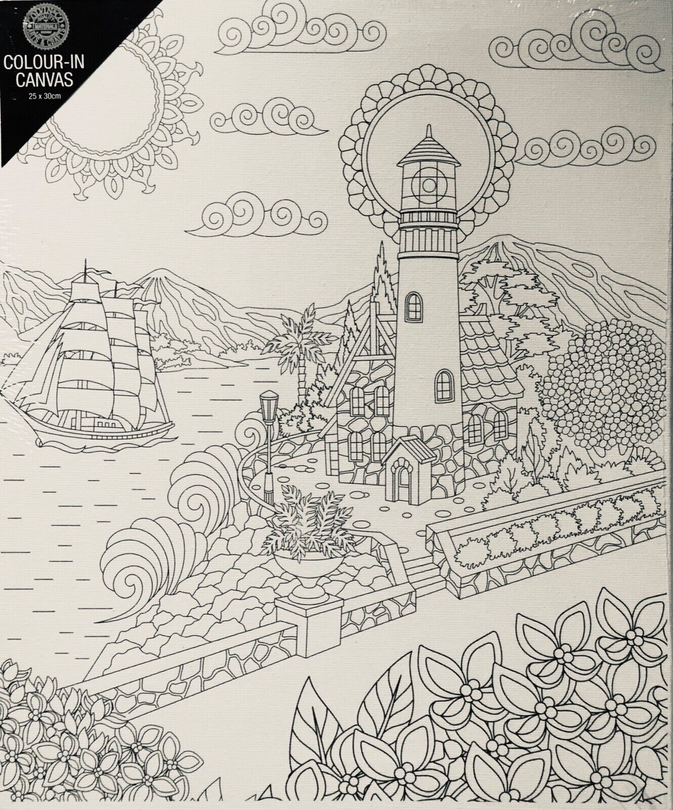 1x Colour-in Paint Your Own Canvas 25x30cm - Choose Your Design