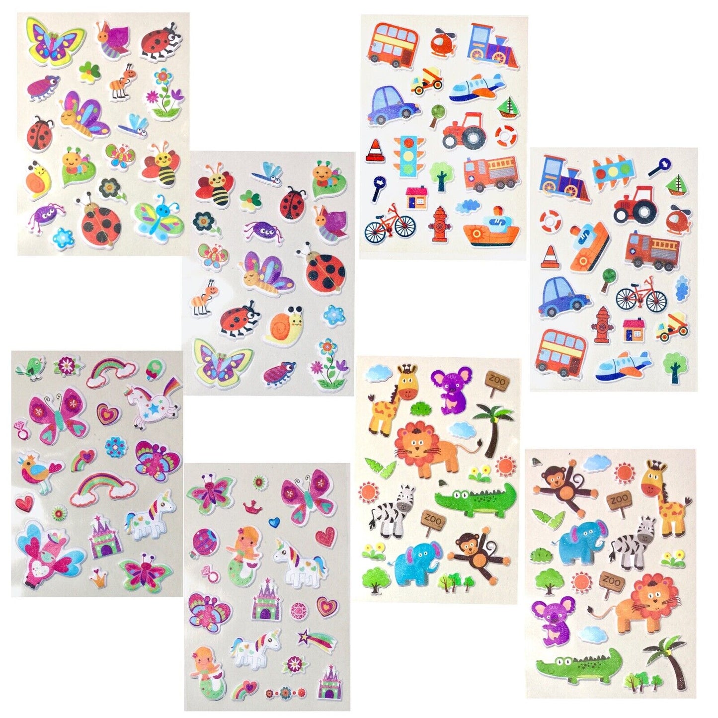 2x Sheet Multi Design 21x15cm 3D Puffy Sticker - Choose Your Design