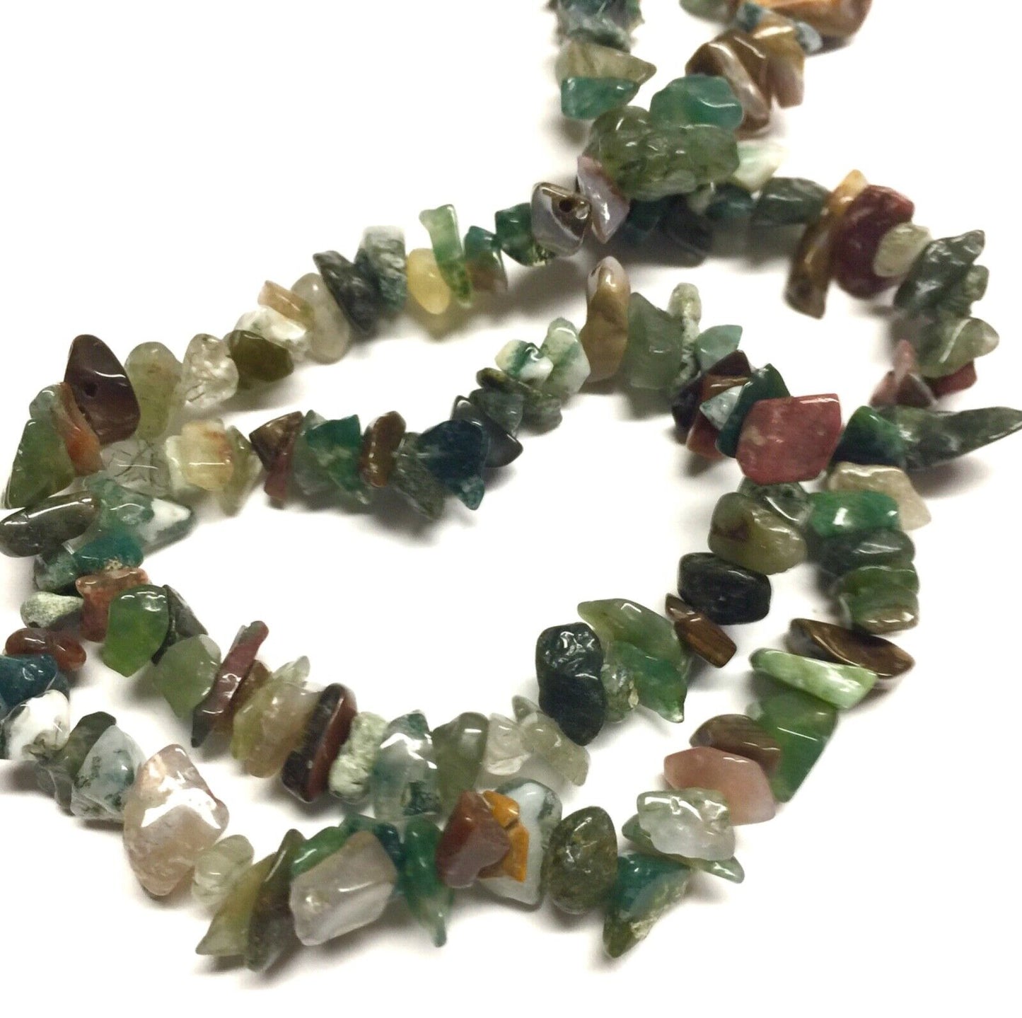 1x Strand 35cm Long Natural Stone Gemstone Chakra Crystal Chips Nugget with Hole