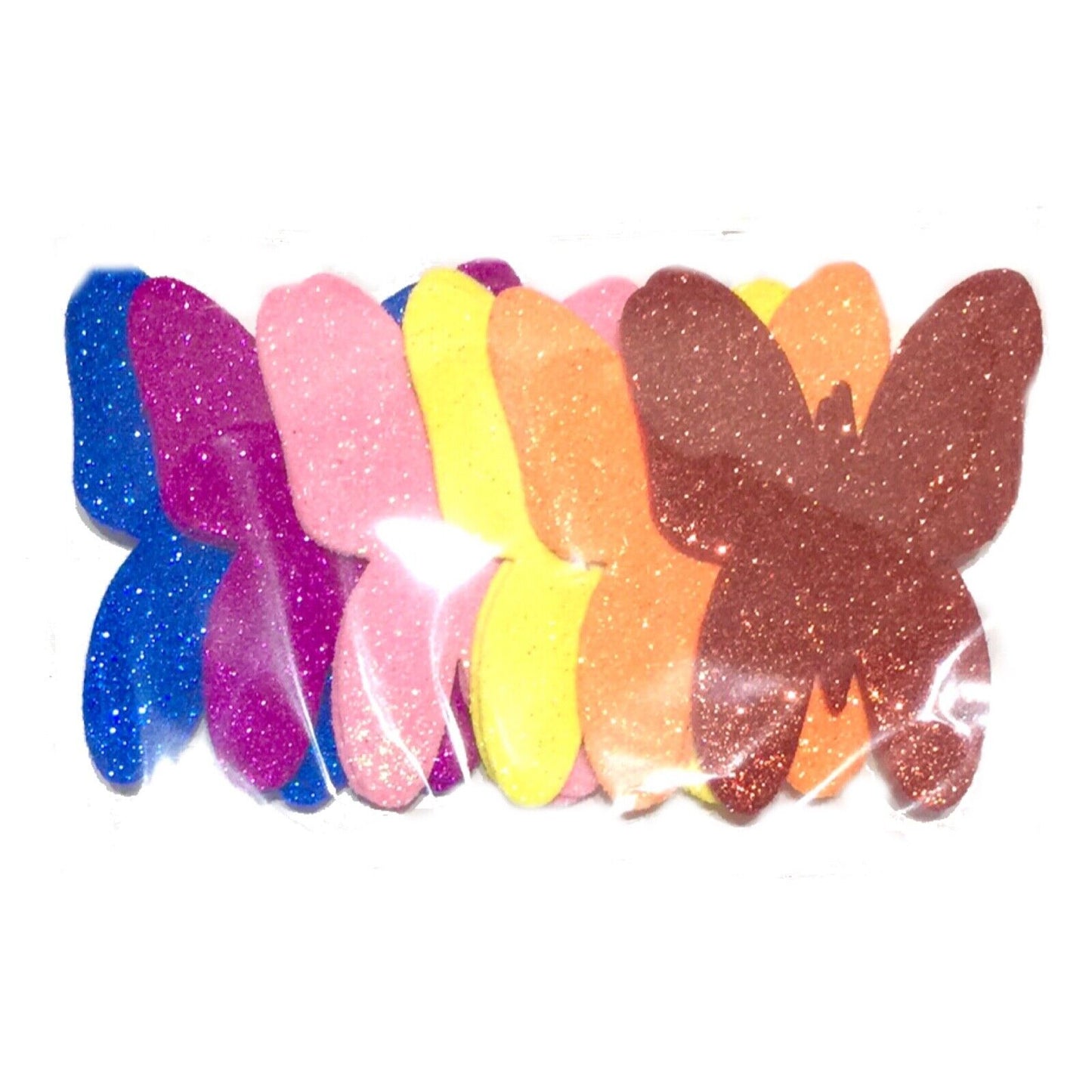 12x Multicolour Foam or Felt Shapes - Unicorn, Butterfly, Heart or Flowers
