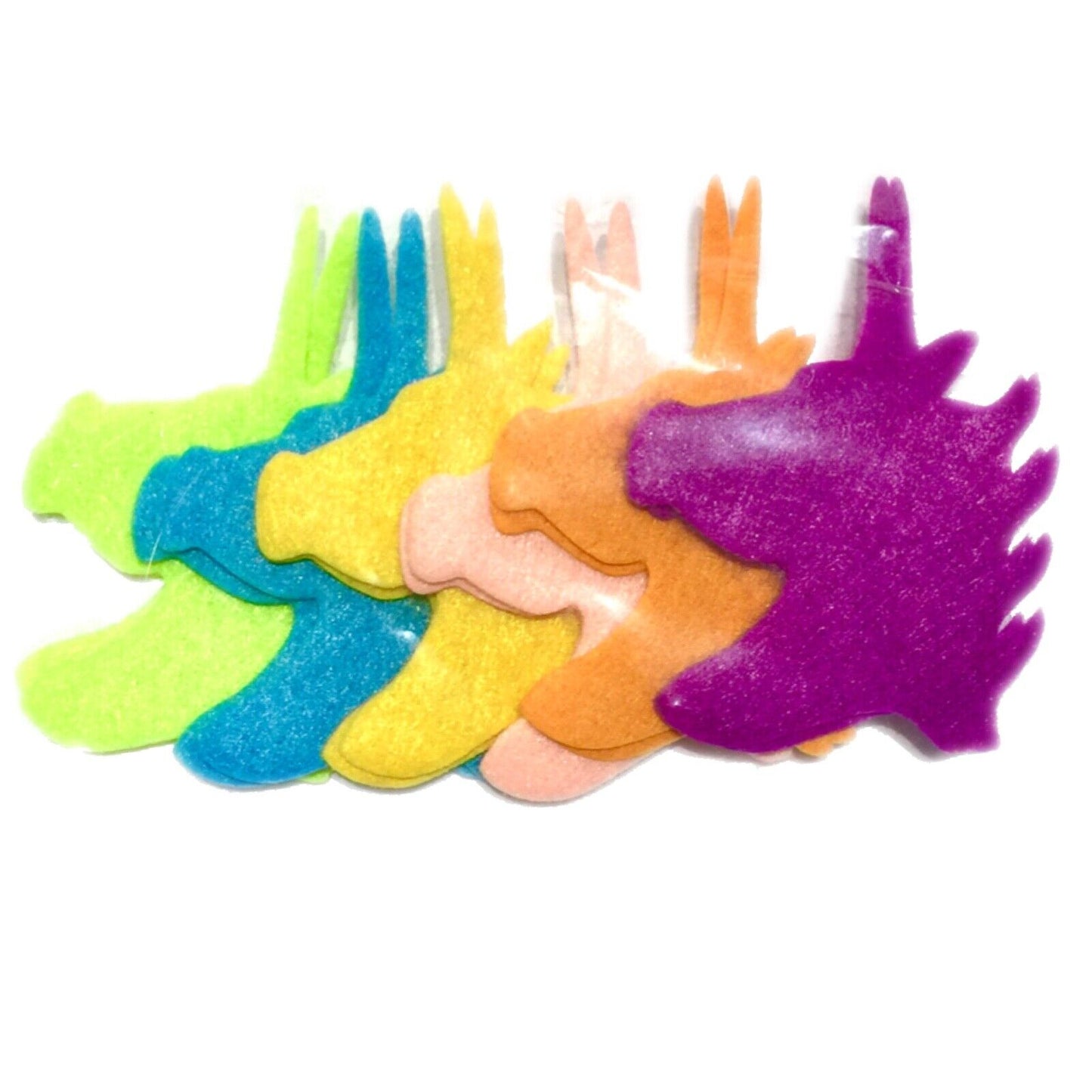 12x Multicolour Foam or Felt Shapes - Unicorn, Butterfly, Heart or Flowers