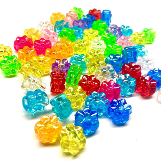 100x Large Hole Crystal Acrylic Multicolour Beads - Choose your Shape