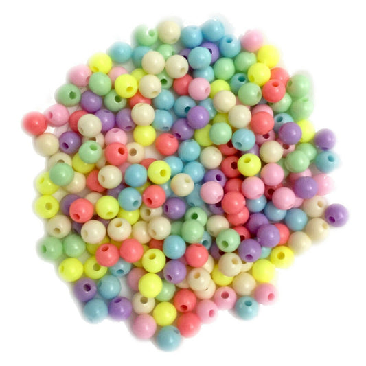 100/200 Candy Bubblegum Coloured 6mm or 8mm Acrylic Beads