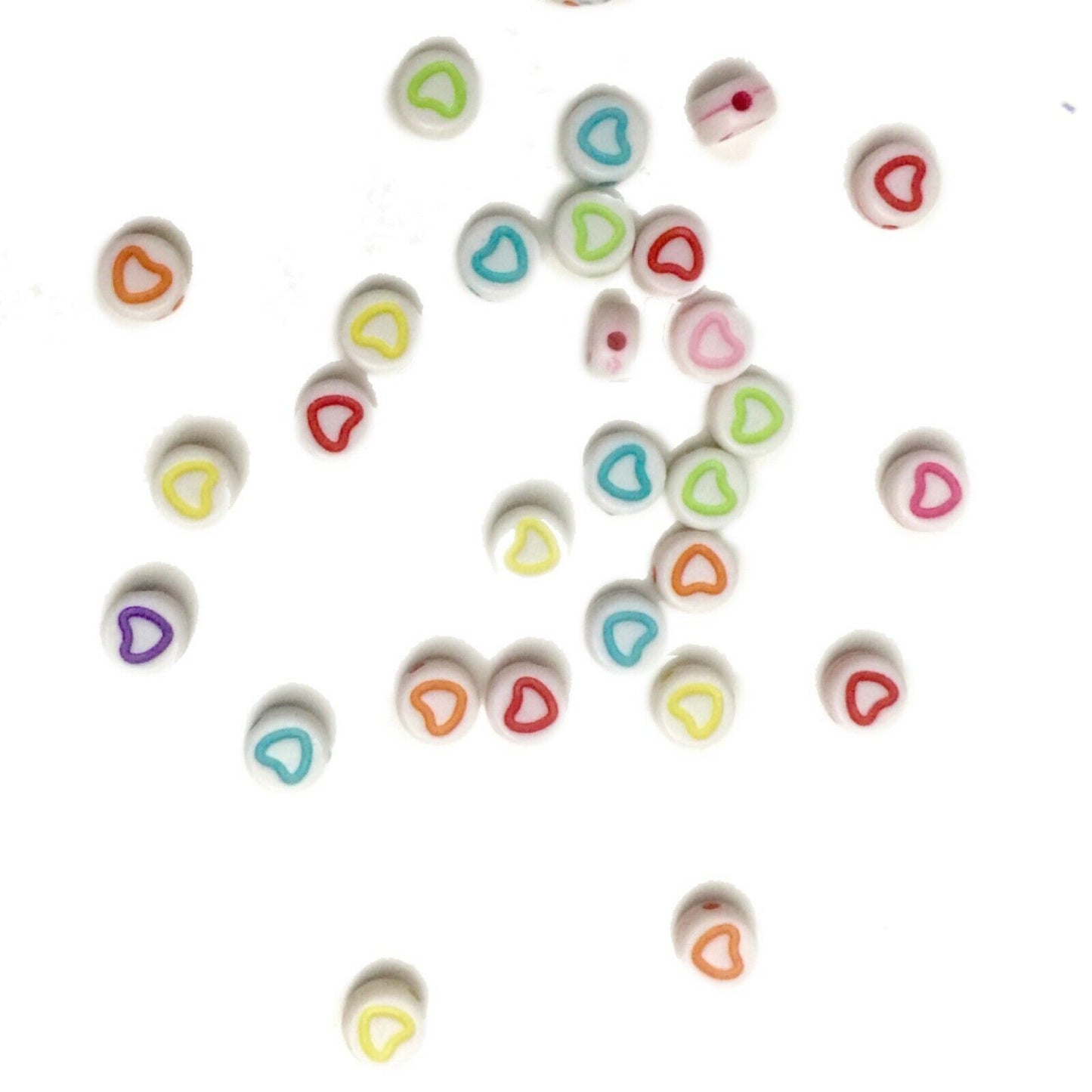 200x English Letter 6mm-7mm Flat Round Beads for Jewellery Making