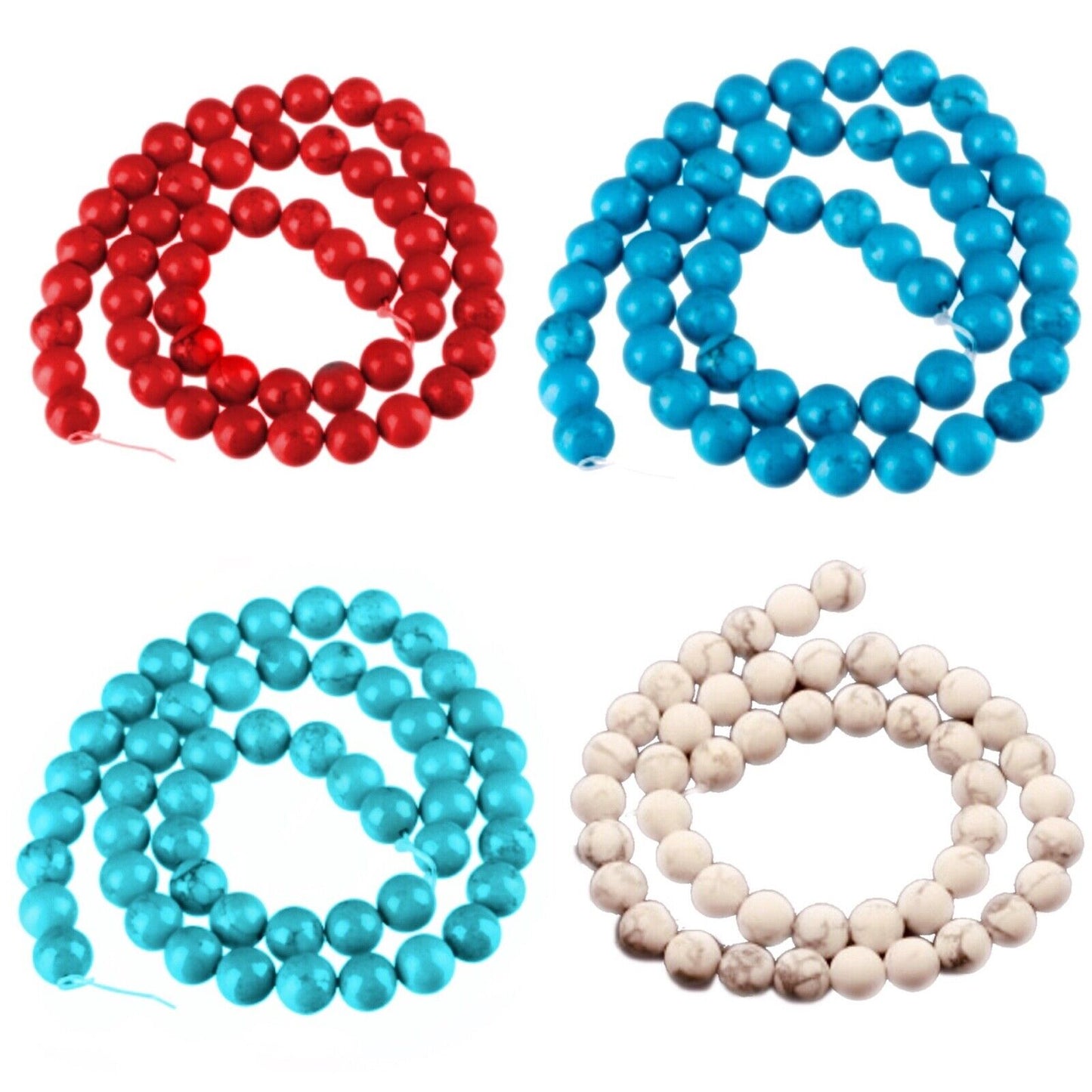 1x strand 8mm Howlite Turquoise (52x) - Choose Your Colour