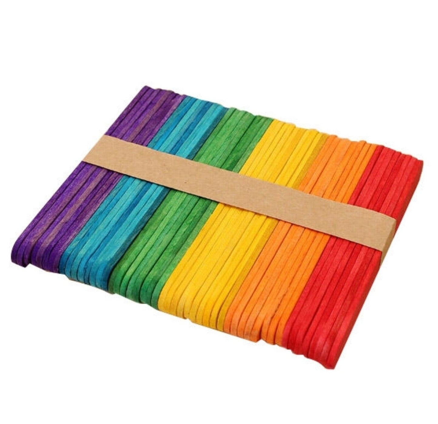 50x Wooden Popsicle Craft Stick - Pick Your Colour