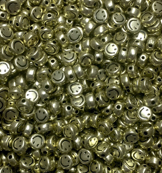 100x Smiling 7mm Acrylic Beads for Jewellery Making - Pick Your Colour